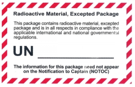 Gefahrzettel Radioactive Material - Excepted Package