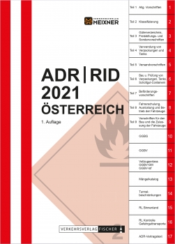 ADR/RID 2021 Österreich mit Gefahrgutvorschriftensammlung & nationalen Vorschriften
