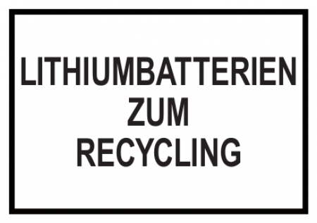 Kennzeichen Lithiumbatterien zum Recycling