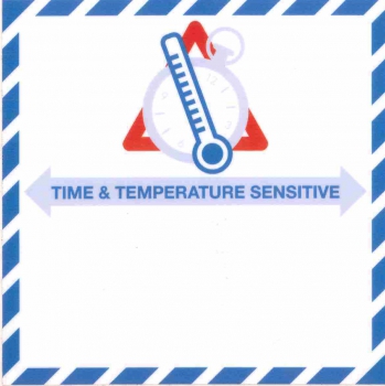 Aufkleber »Time and Temperature Sensitive ...«
