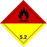 Gefahrzettel Klasse 5.2 - 10x10cm PVC