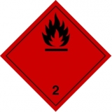 Gefahrzettel/Placard Klasse 2.1 - 25x25cm - PVC-Folie