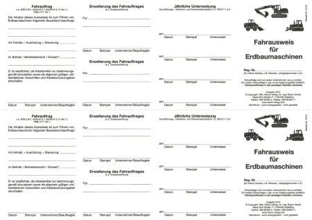Fahrausweis für Erdbaumaschinen für den PC