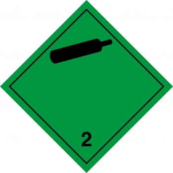 Gefahrzettel/Placard Klasse 2.2 - 30x30cm - PVC-Folie