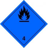 Gefahrzettel Klasse 4.3 - 10x10cm PVC