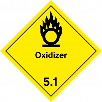 Gefahrzettel/Placard Klasse 5.1 mit Aufschrift - 30x30cm - PVC-Folie