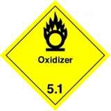 Gefahrzettel/Placard Klasse 5.1 mit Aufschrift - 25x25cm - PVC-Folie