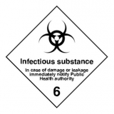 Gefahrzettel Klasse 6.2 Infectios substance - 10x10cm PVC