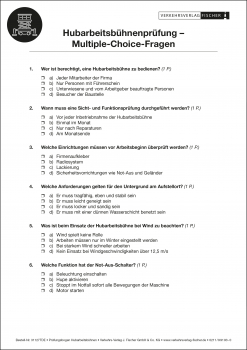 Prüfungsbogen Hubarbeitsbühnen