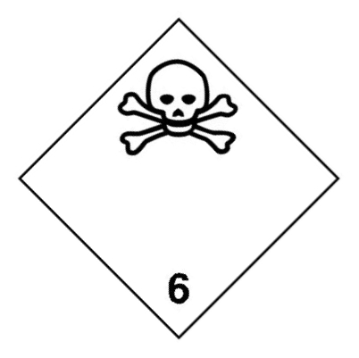 Polypropylen Toxic - 6 Giftige Stoffe weiß 1000 Gefahrgutetiketten Gefahrgutaufkleber - 100 x 100 mm Klasse 6.1 permanent haftend 