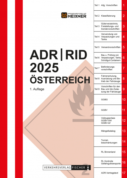 ADR/RID 2025 Österreich mit Gefahrgutvorschriftensammlung & nationalen Vorschriften