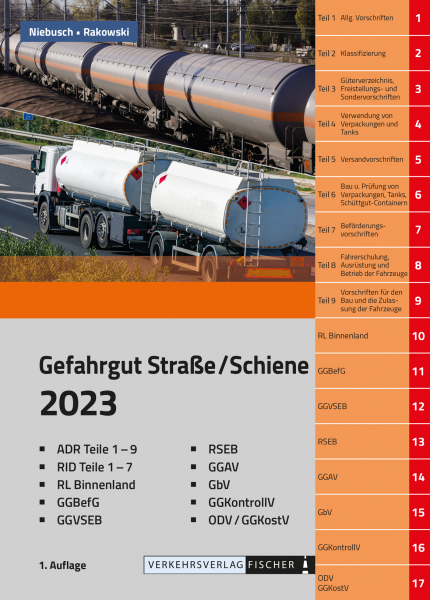 Gefahrgut Straße / Schiene 2023 mit ADR / RID und Gefahrgutvorschriftensammlung