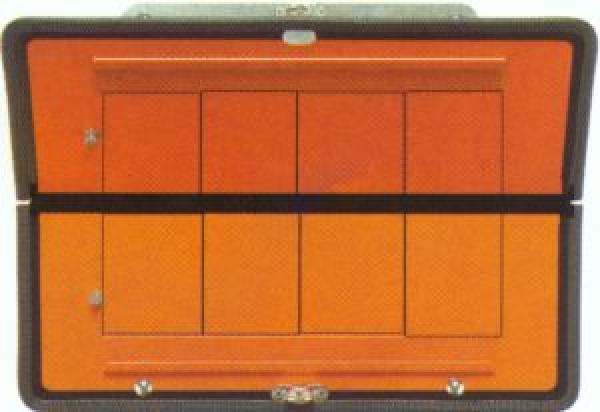 Ziffernwarntafel klappbar aus V2A-Stahl