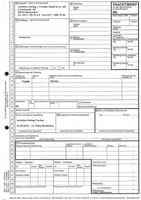 Güterkraftverkehrs-Frachtbriefe mit Eindruck