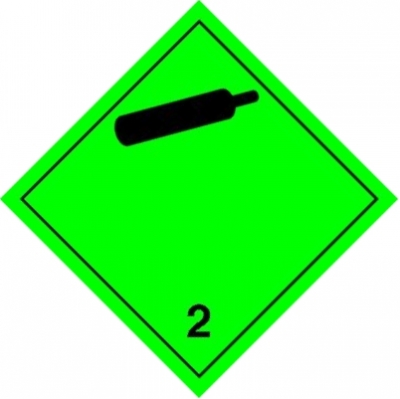 Gefahrzettel/Placard Klasse 2.2 - 25x25cm - PVC-Folie