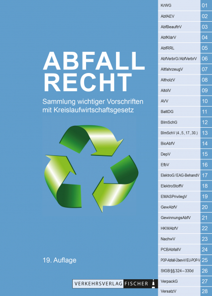 Abfallrecht 19. Auflage 2026 – Sammlung wichtiger Gesetze mit Kreislaufwirtschaftsgesetz