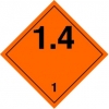 Gefahrzettel/Placard Klasse 1.4 - 25x25cm - PVC-Folie