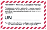 Gefahrzettel Radioactive Material - Excepted Package