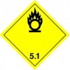 Gefahrzettel Klasse 5.1 - 10x10cm PVC