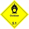 Gefahrzettel/Placard Klasse 5.1 mit Aufschrift - 25x25cm - PVC-Folie