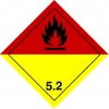 Gefahrzettel/Placard Klasse 5.2 - 25x25cm - PVC-Folie