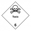 Gefahrzettel Klasse 6.1 Toxic - 10x10cm, Rolle à 500 Stk., PE-Folie
