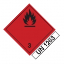 Gefahrzettel Klasse 3 - 10 x 12 cm - mit Eindruck UN 1263 -  Rolle à 500 St. - Haftetiketten